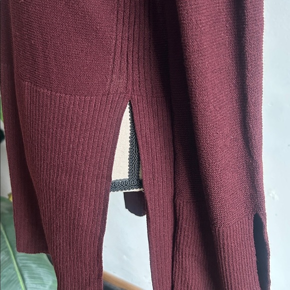 Free People Criss Cross Boho Tunic Mocha Sweater Size Small - Picture 10 of 14